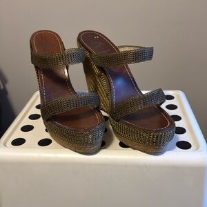 Christian Louboutin Cadena Chainmaille Espadrille Wedge Sandals